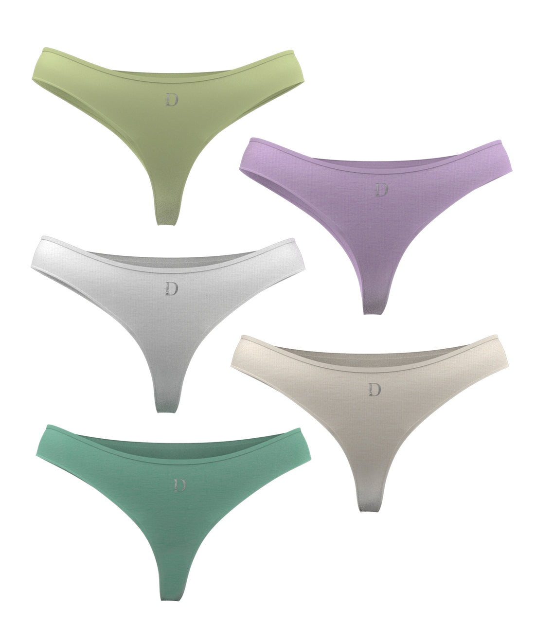 P5-12025C - Pack x5 Panty Bikini Tonos Pasteles