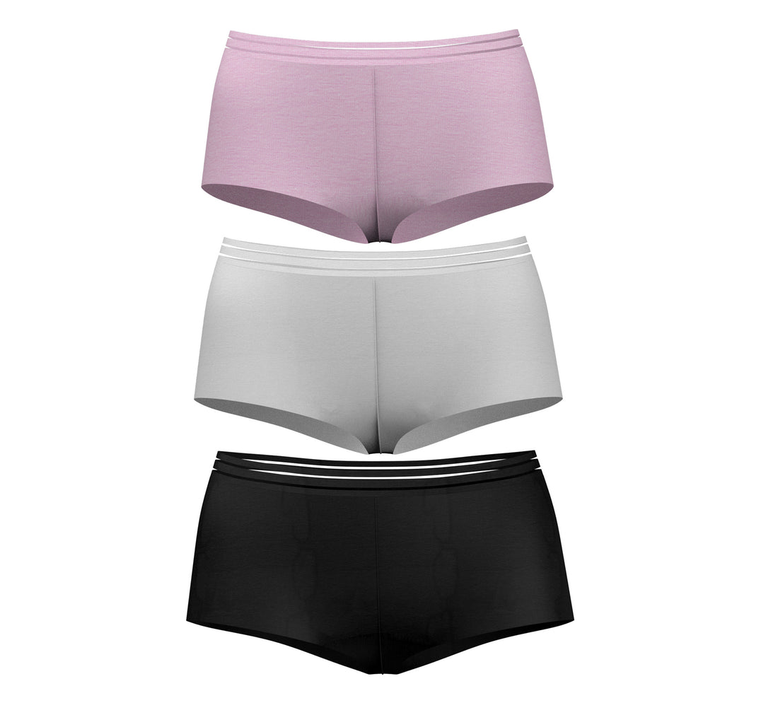 P3-13126B - Pack x3 Panty Boyshort Tonos Basicos