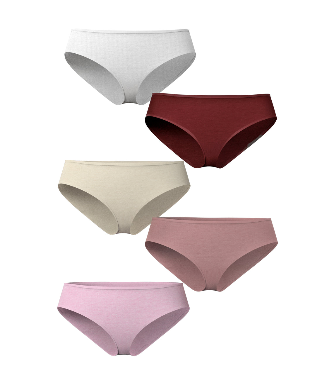 P5-308.75B - Pack x5 Panties Juveniles Semicintura Tonos Pasteles