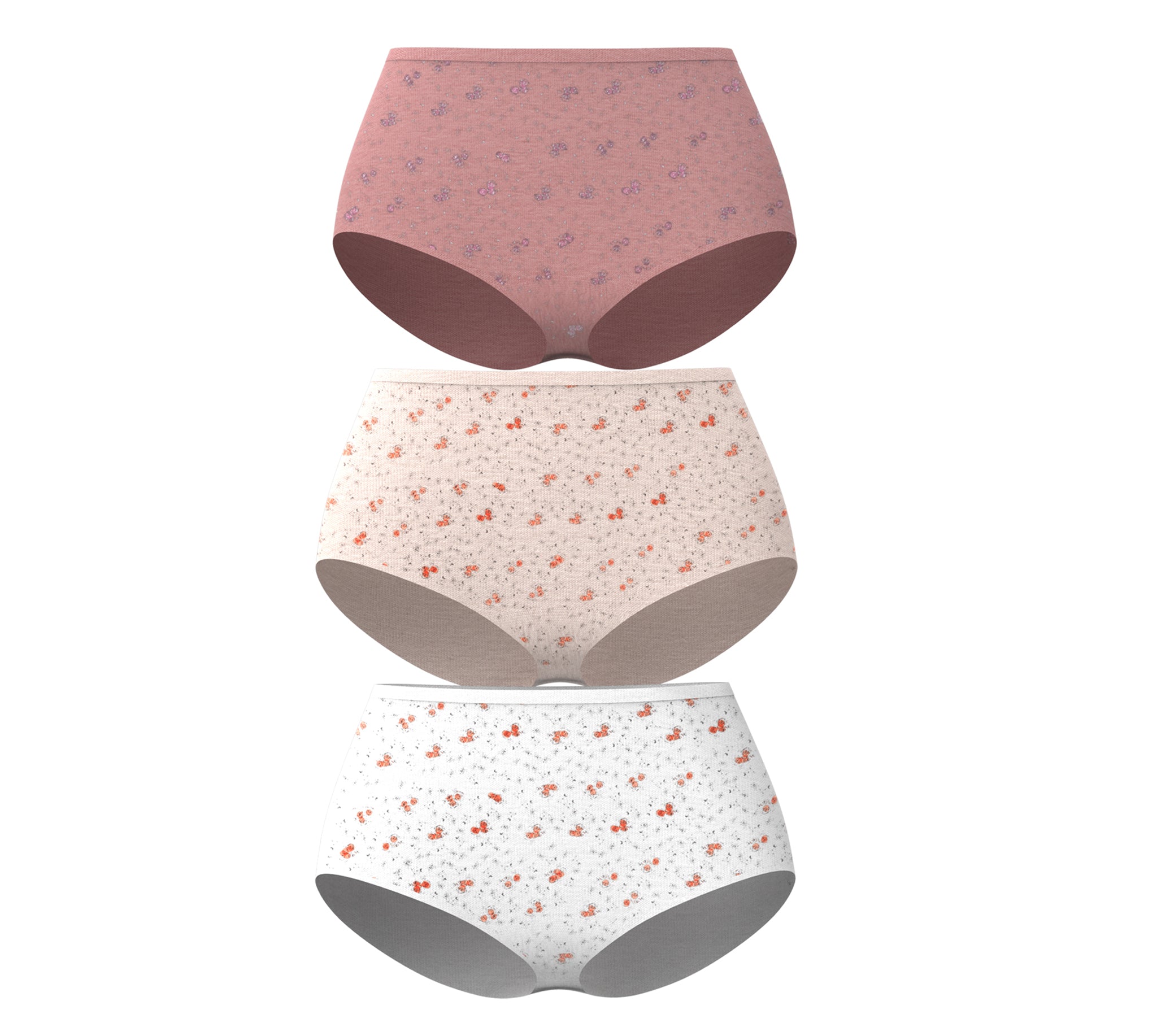 P3-7000.31 - Pack x3 Panties Clasicos Floral Tonos Pasteles