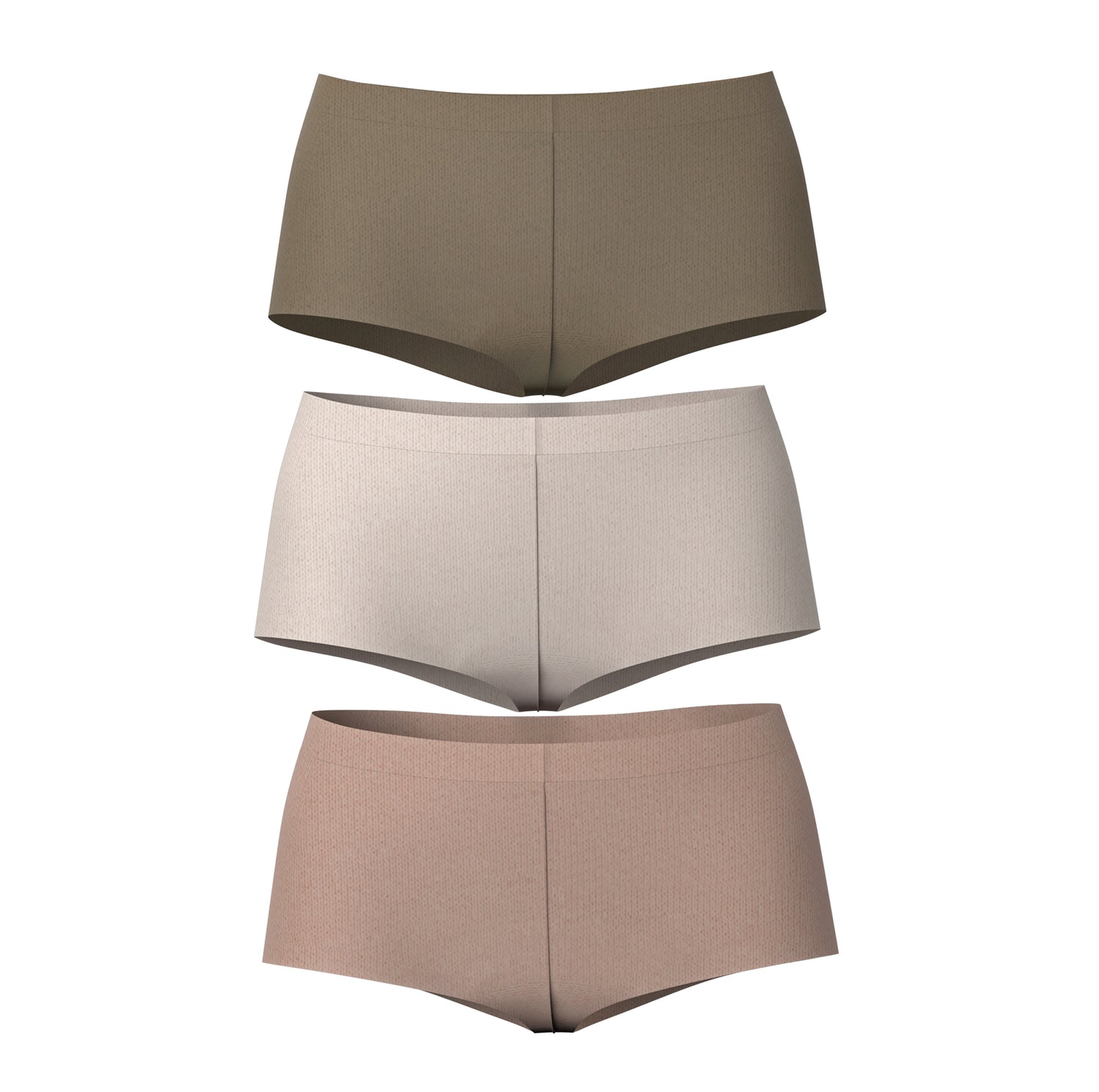 P3-13126C - Pack x3 Panty Boyshort Tonos Naturales