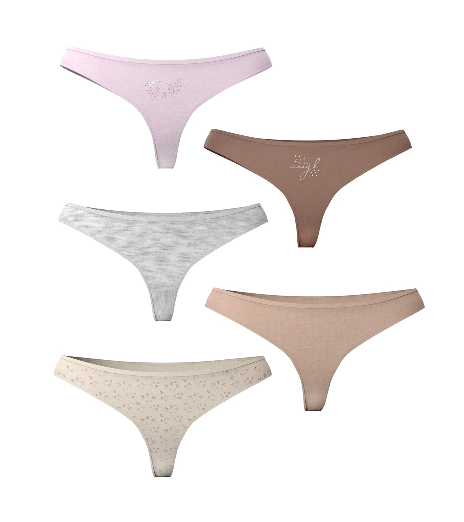 P5-14042E - Pack x5 Panty Hilo Normal &quot;Arcoíris Neutro&quot;