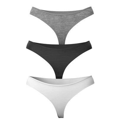 P3-12025B - Pack x3 Panty Bikini Tonos grises